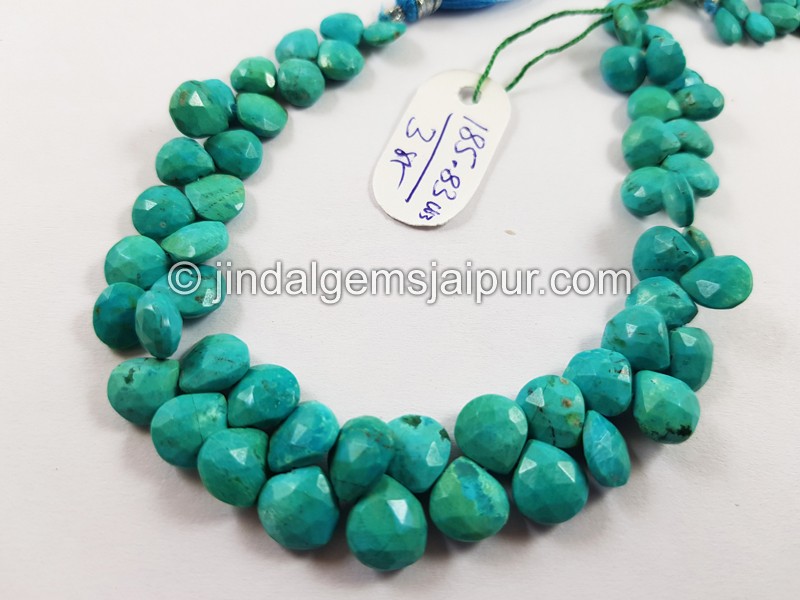 Sky Blue Chrysocolla Faceted Heart Beads